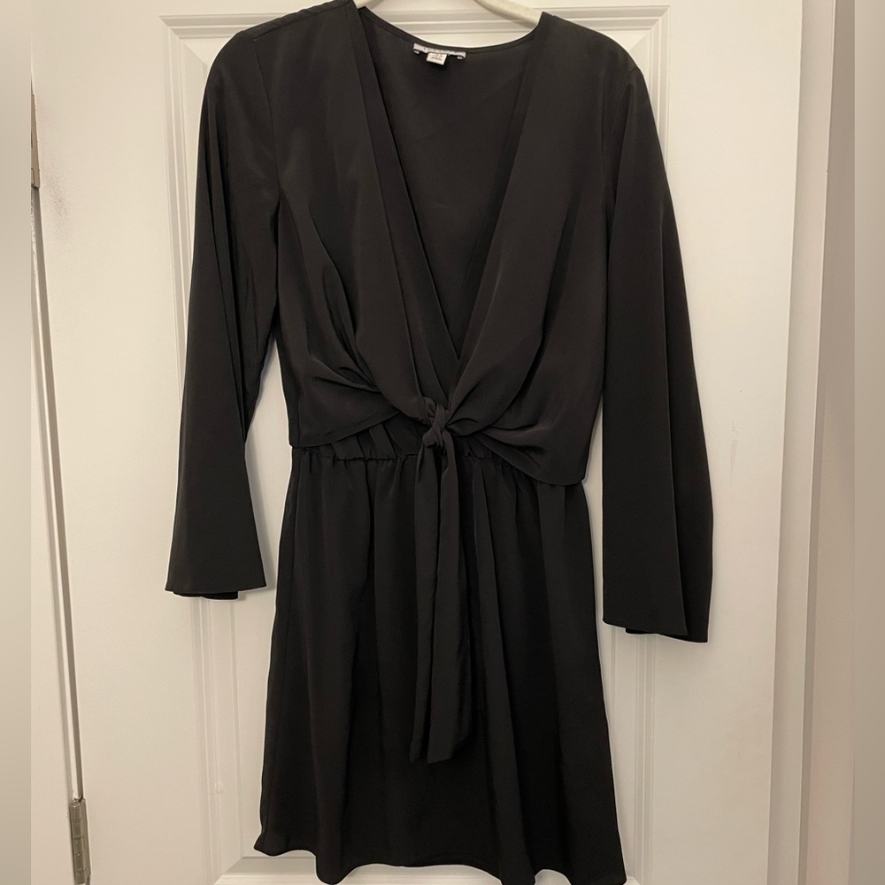 Topshop | Black Long Sleeve Low Neck Dress (S)